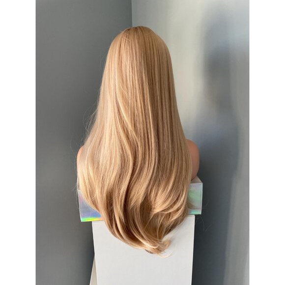 Long Blonde Wig Synthetic Wig 26 inch Wig with Bangs - Grace - Picture 5 of 8